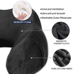 Travel Pillow for Adults Memory Foam Neck Pillows for Sleeping on Airplane Lightweight Black