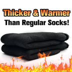 Men'S Slipper Thermal Socks Extra Thick Crew Socks, Large,Black