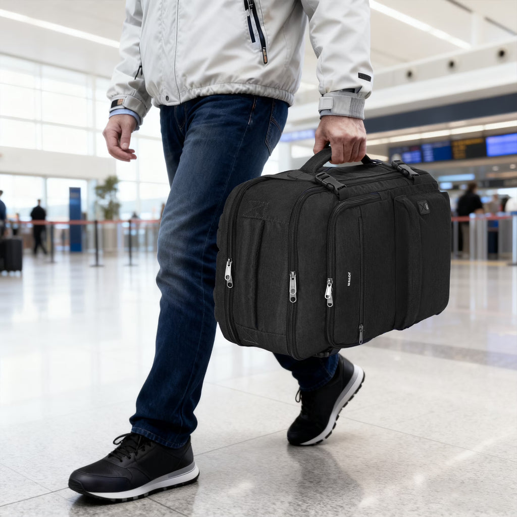 Business Travel Backpack Fits 17 Inch Laptop for Personal Item Bag 18X14X8 Clamshell Opening Carry on Laptop Backpack for Men with Wet Pocket, Black