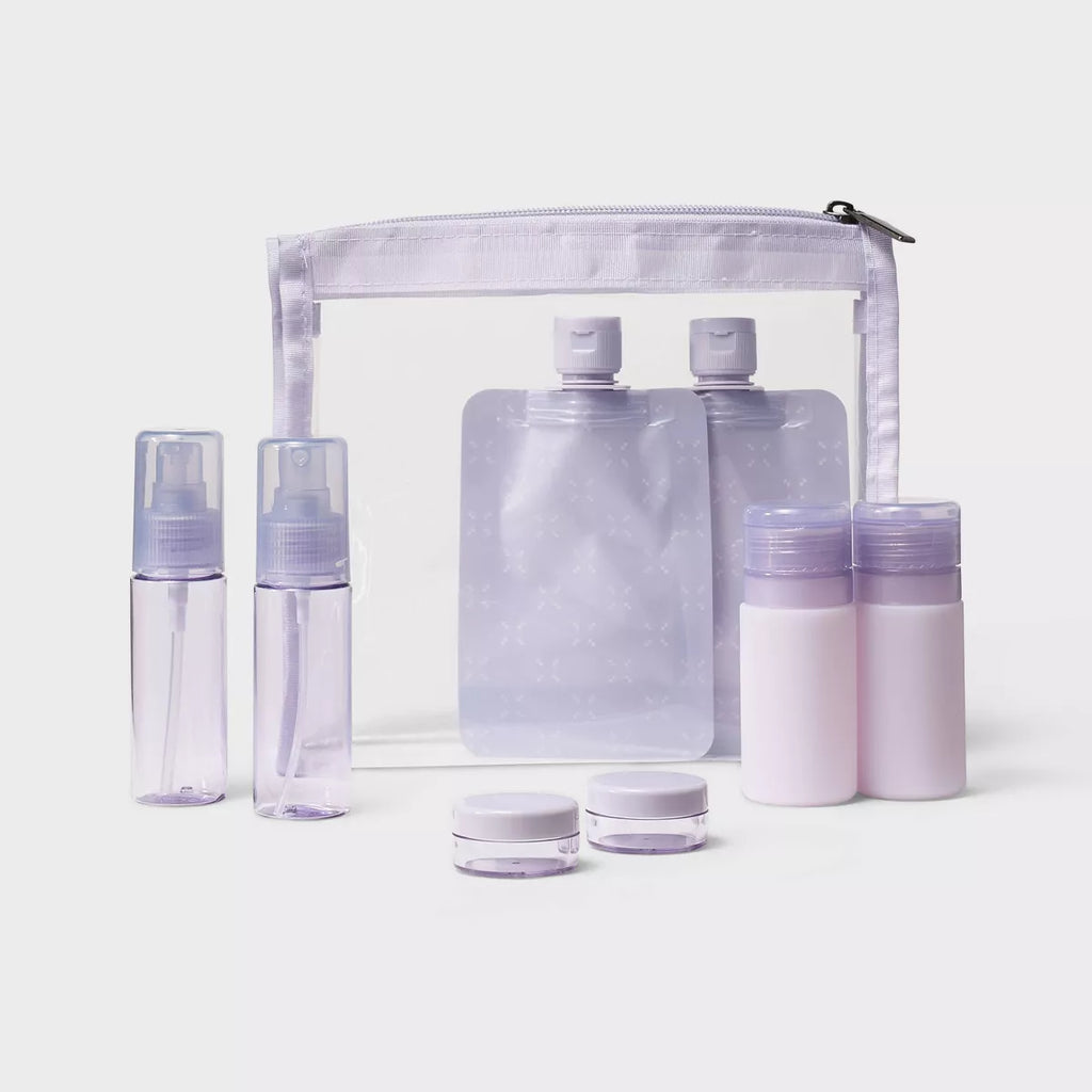 8Pc Travel Toiletry Set Thistle - Open Story™️: Portable Beauty Tool Set