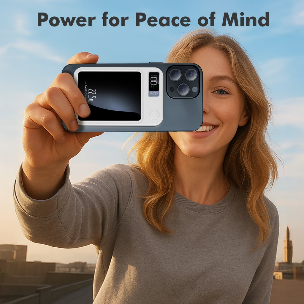10,000mAh Magnetic Wireless Power Bank – 22.5W Fast Charging, LED Display | Compatible with iPhone 8 & Above