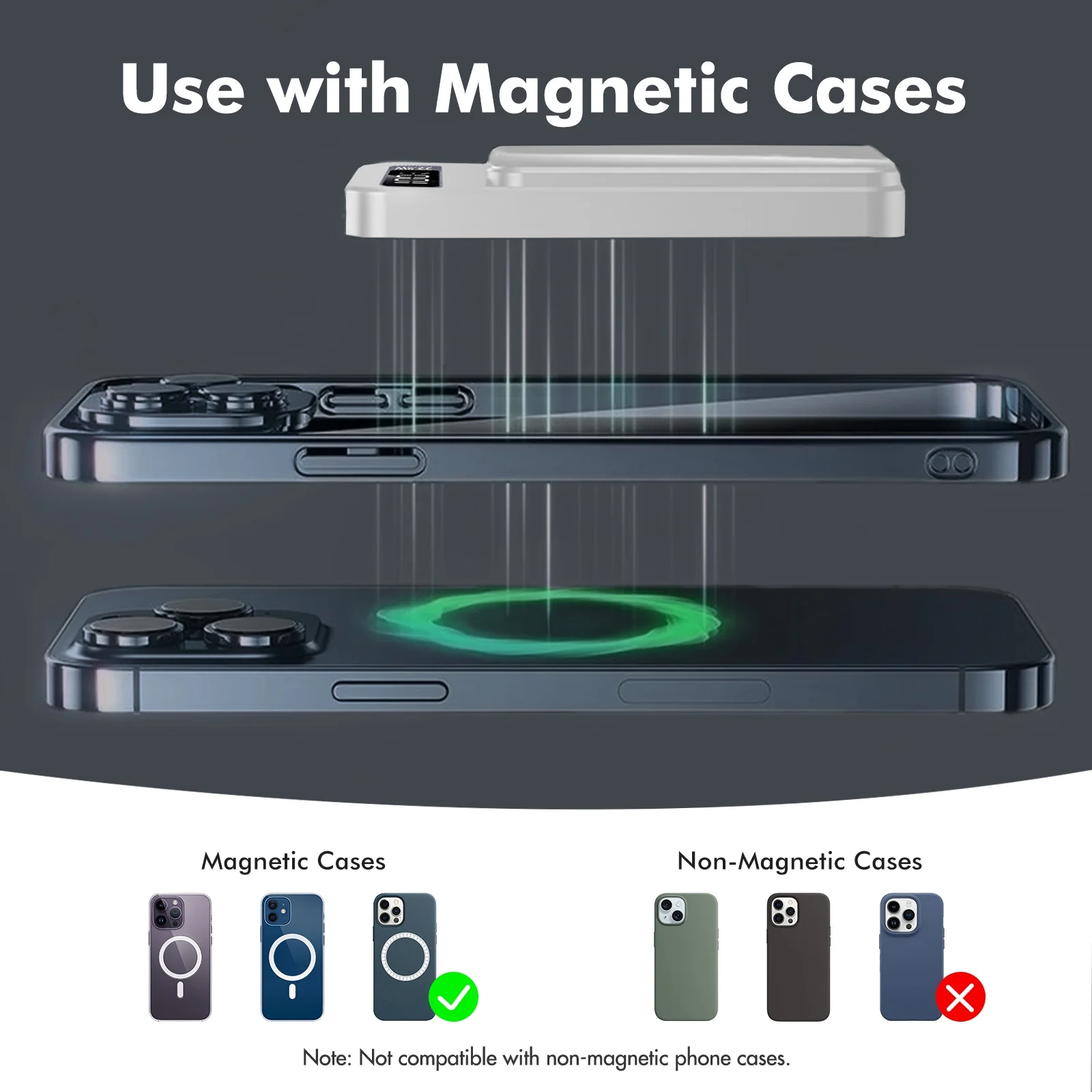 10,000mAh Magnetic Wireless Power Bank – 22.5W Fast Charging, LED Display | Compatible with iPhone 8 & Above