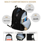 Travel Backpack for Men and Women, Water Resistant College Bookbag, Lightweight School Carry on Back Pack, Black