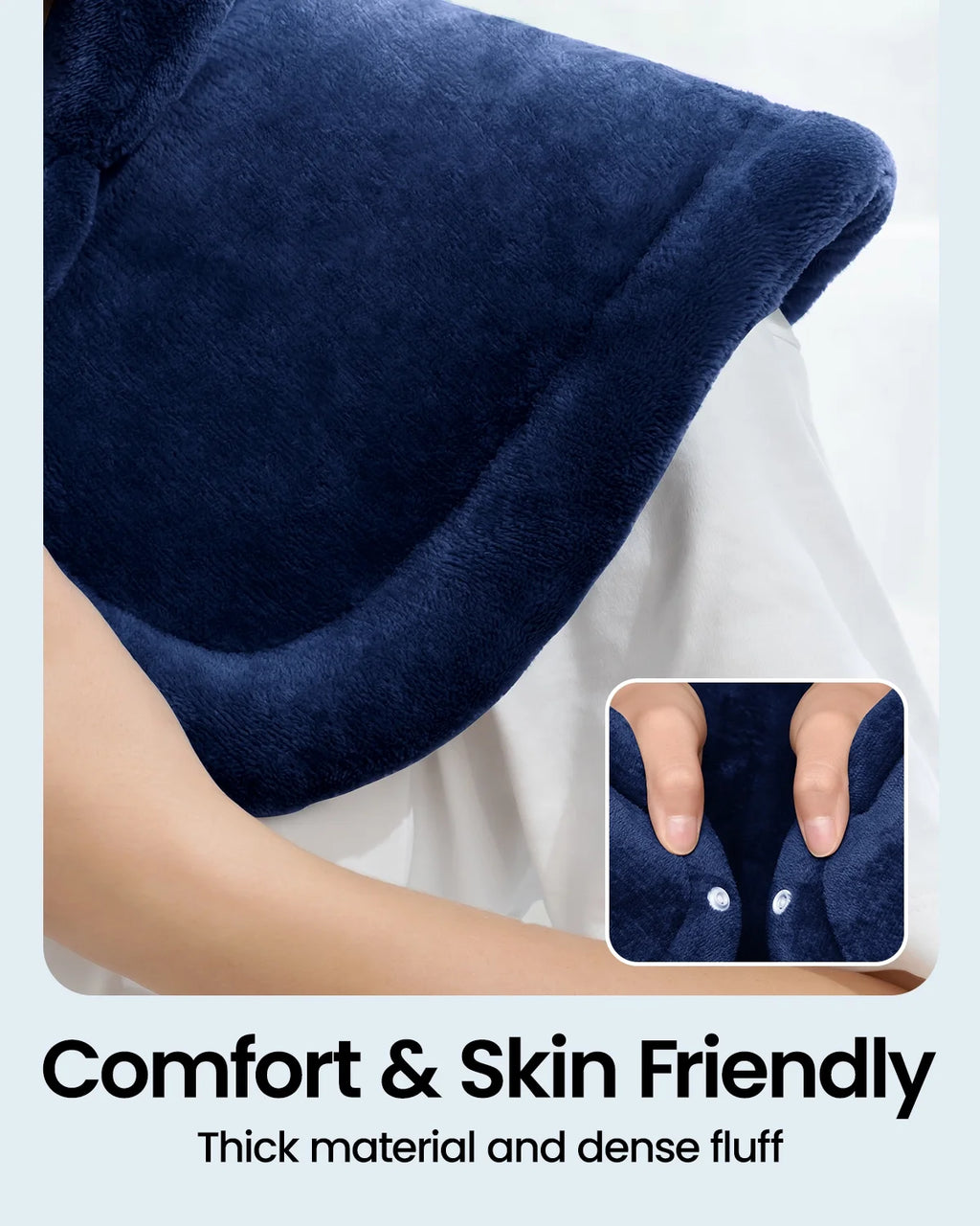 Extra Large Heating Pad for Shoulders Neck and Back, 9 Temperature Settings, FSA HSA Eligible, 19"X 24"，Birthday Valentine'S Gifts for Women Men, Blue