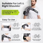 Cordless Shoulder Massager, Heated Shoulder Wrap with Vibration, Electric Shoulder Heating Pads Heated Shoulder Braces with 3 Heating Setting, Left Right Shoulder Massage for Men Women