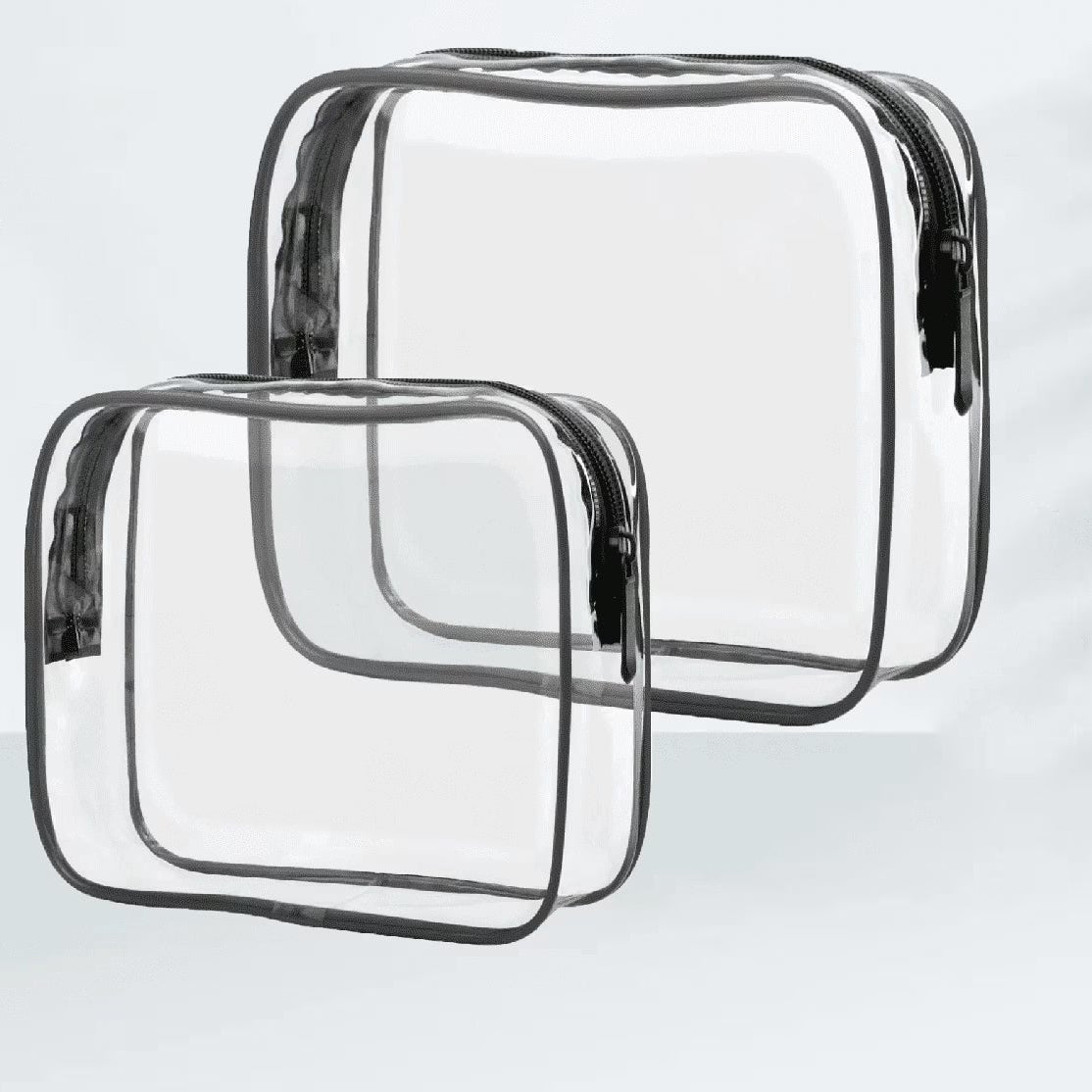 2 Pack Clear Toiletry Bag TSA Approved Toiletry Bag Quart Size Bag, Travel Makeup Cosmetic Bag for Women Men, Clear Bag
