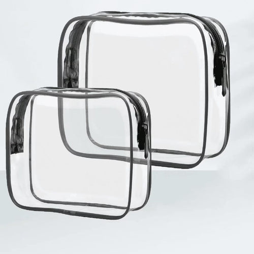 2 Pack Clear Toiletry Bag TSA Approved Toiletry Bag Quart Size Bag, Travel Makeup Cosmetic Bag for Women Men, Clear Bag