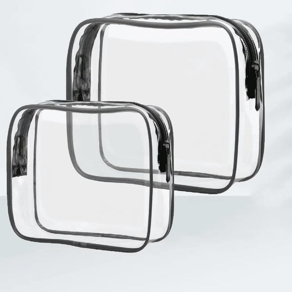 2 Pack Clear Toiletry Bag TSA Approved Toiletry Bag Quart Size Bag, Travel Makeup Cosmetic Bag for Women Men, Clear Bag