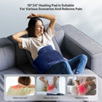 Extra Large Heating Pad for Shoulders Neck and Back, 9 Temperature Settings, FSA HSA Eligible, 19"X 24"，Birthday Valentine'S Gifts for Women Men, Blue