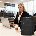 Business Travel Backpack Fits 17 Inch Laptop for Personal Item Bag 18X14X8 Clamshell Opening Carry on Laptop Backpack for Men with Wet Pocket, Black