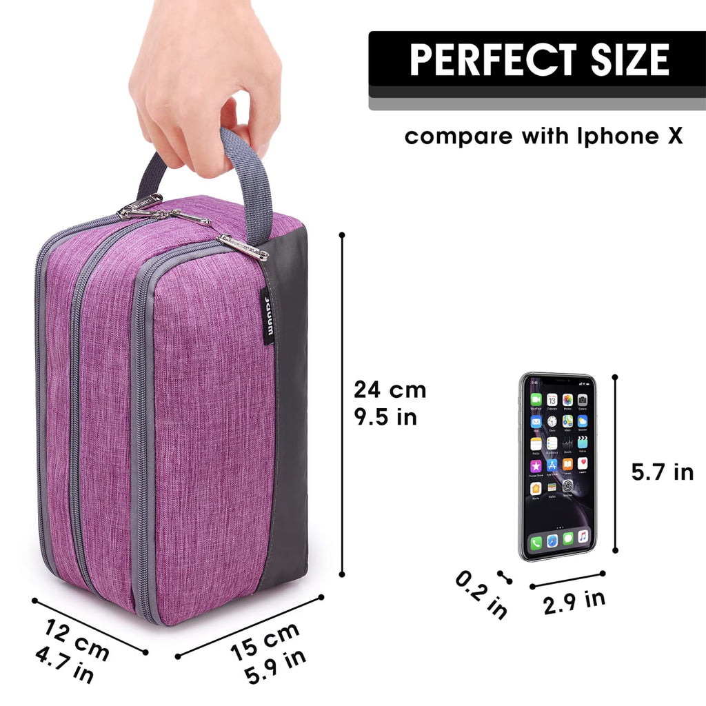 Toiletry Bag for Women Ladies Hanging Travel Dopp Kit Lightweight Water Resistant Small Shaving Bag Bathroom Cosmetic Organizer for Women, Purple