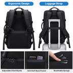 Travel Backpack with USB Charging Port 40L Expandable 17 Inch Carry on Backpack Water-Resistant Work Business Laptop Backpack for Men