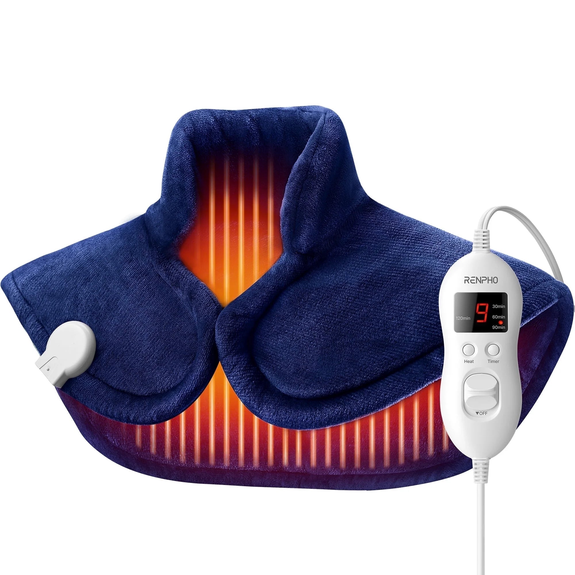 Extra Large Heating Pad for Shoulders Neck and Back, 9 Temperature Settings, FSA HSA Eligible, 19"X 24"，Birthday Valentine'S Gifts for Women Men, Blue