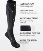 Compression Socks for Women and Men, 3 Pairs 20-30 Mmhg Knee High Support Stockings for Running, Flight, Travel, Pregnancy, Nurses, Circulation and Recovery, Black, S-M