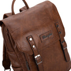 Wrangler Leather Backpack Purse for Women Laptop Backpack Fashion Pink Backpack, Dark Brown