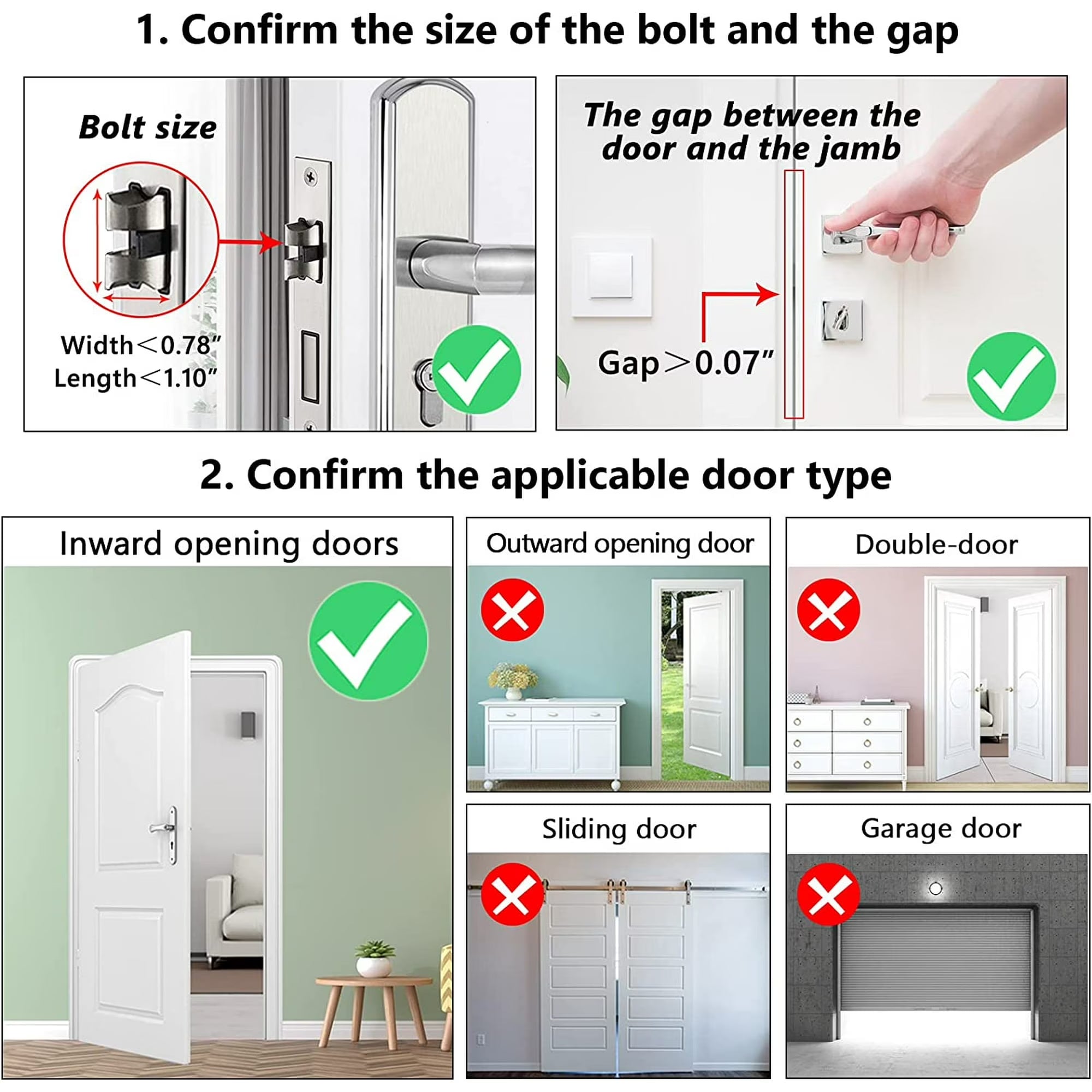 Upgrade Portable Door Lock,Hotel Door Lock Latch for Travel,Security Door Lock for Additional Safety and Privacy,Home Security Defender,Extra Lock for Traveling Home Bedroom Hotel Apartment College