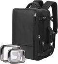 Dwelke Extra Large Travel Backpack for Women as Person Item Flight Approved, 40L Carry on Backpack, 17 Inch Laptop Backpack, Waterproof Backpack, Hiking Backpack, Casual Bag Backpack(Black)