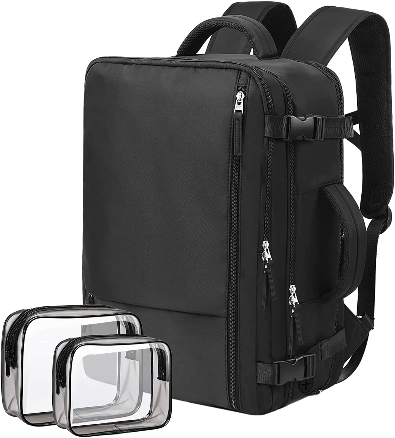 Dwelke Extra Large Travel Backpack for Women as Person Item Flight Approved, 40L Carry on Backpack, 17 Inch Laptop Backpack, Waterproof Backpack, Hiking Backpack, Casual Bag Backpack(Black)