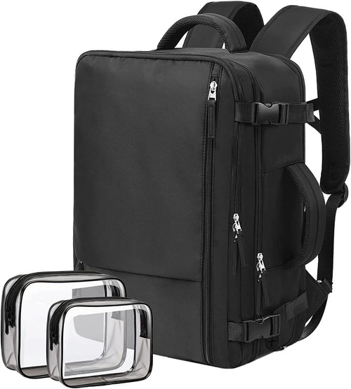 Dwelke Extra Large Travel Backpack for Women as Person Item Flight Approved, 40L Carry on Backpack, 17 Inch Laptop Backpack, Waterproof Backpack, Hiking Backpack, Casual Bag Backpack(Black)