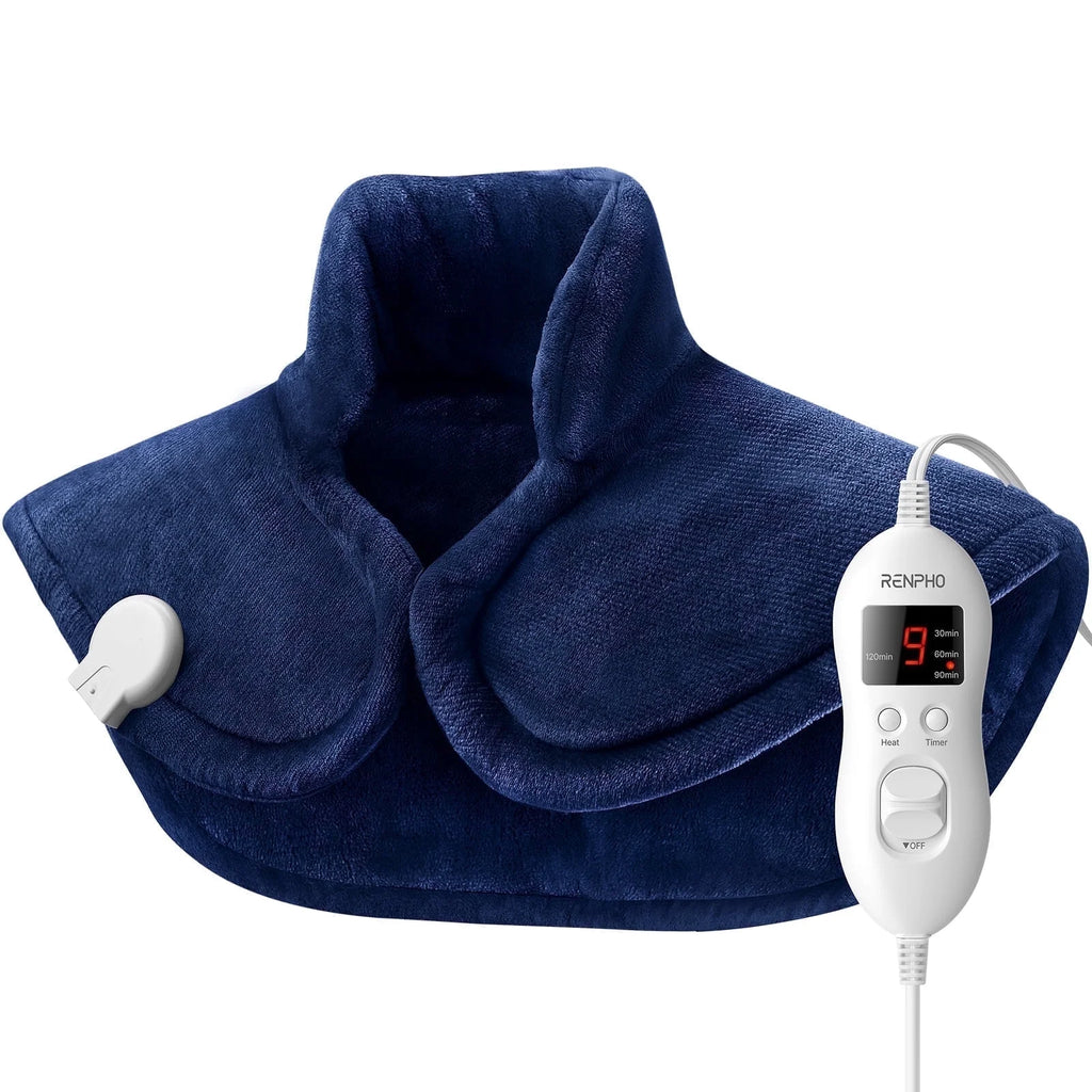 Extra Large Heating Pad for Shoulders Neck and Back, 9 Temperature Settings, FSA HSA Eligible, 19"X 24"，Birthday Valentine'S Gifts for Women Men, Blue