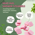Head Hug Shower Steamers Aromatherapy for Relief - USA Made Valentines Day Gift for Her and Him - Peppermint & Rosemary Shower Bomb Tablets - Soothing Natural Essential Oils (10 Pack)