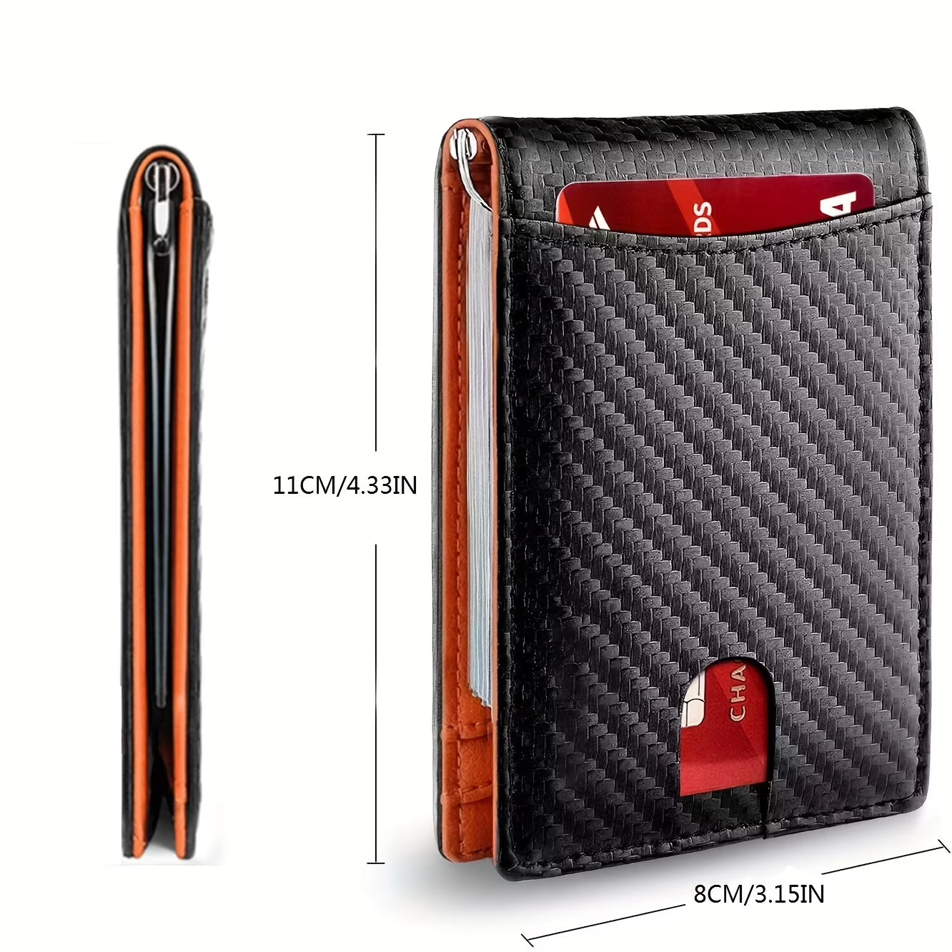 RFID Blocking Protection Men'S Modern Card Wallet, Black