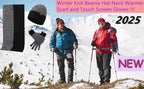 Mens Winter Scarf Hats and Gloves Set Knit Beanie Hat Warmer Scarfs and Touchscreen Glove 3 Pcs for Men