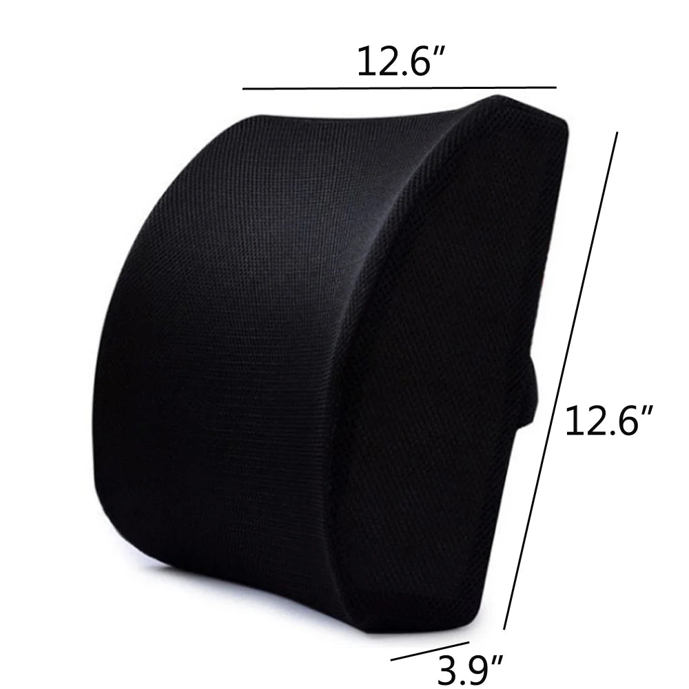 Ergonomic Lumbar Support Pillow - Elevates Lower Back Comfort - Pure Memory Foam - Use in Car or Office Chair - Fits Most Seats - Breathable Mesh - Washable Cover
