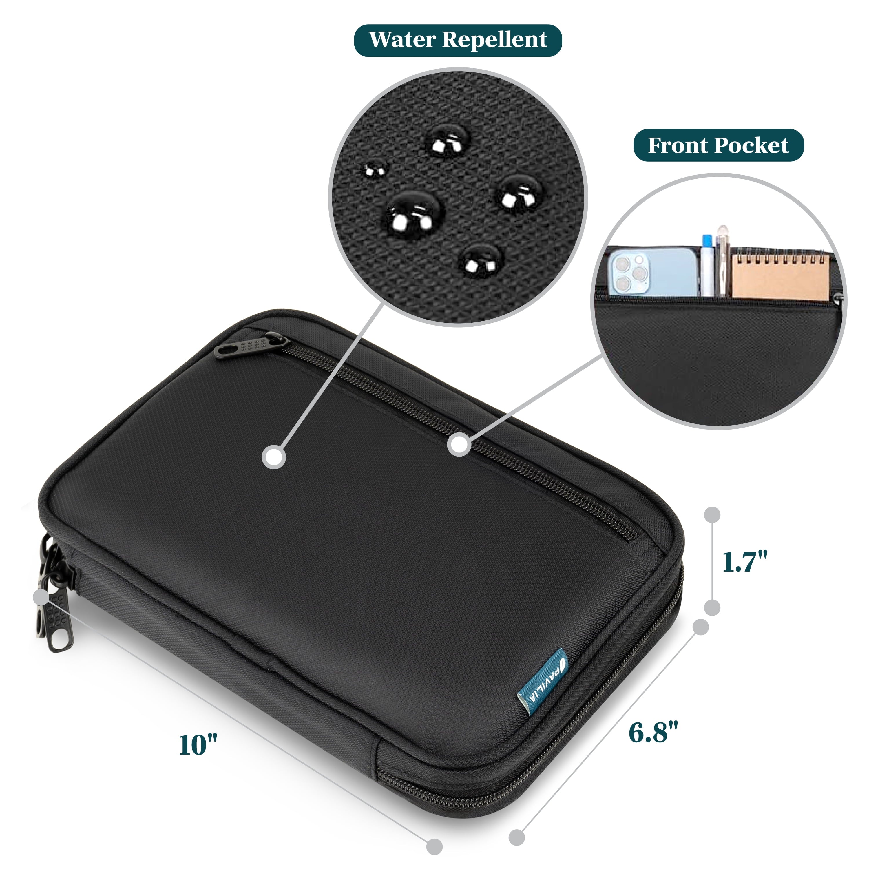 Travel Cord Organizer, Electronic Organizer Travel Case, Tech Organizer Travel Case, Cable Organizer Travel Storage, Small Charger Cord Bag Pouch, Travel Accessories Tech Gifts for Men, Black
