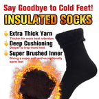 Men'S Slipper Thermal Socks Extra Thick Crew Socks, Large,Black