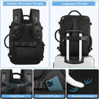 Dwelke Extra Large Travel Backpack for Women as Person Item Flight Approved, 40L Carry on Backpack, 17 Inch Laptop Backpack, Waterproof Backpack, Hiking Backpack, Casual Bag Backpack(Black)