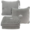 Premium Soft Travel Blanket Pillow Airplane Throw - Light Gray
