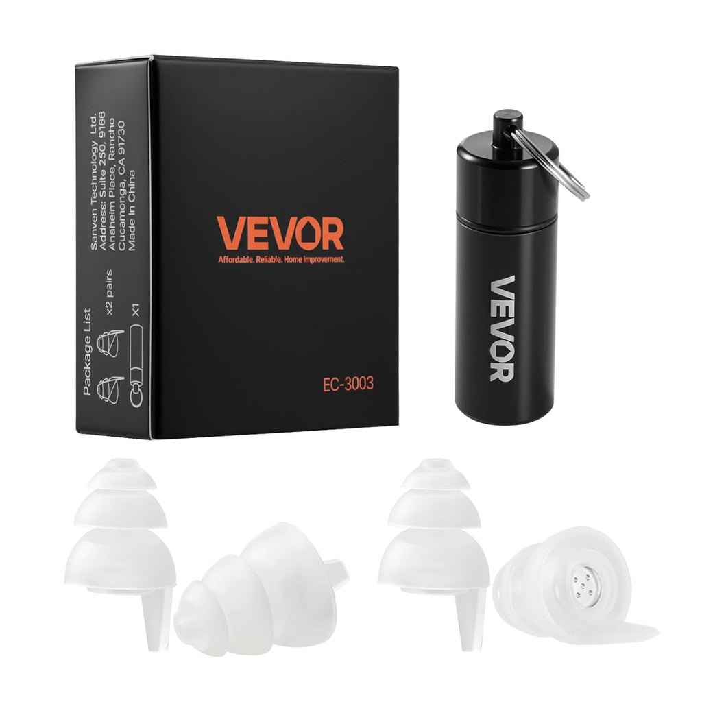 Concert Ear Plugs, 2 Pairs Reusable High Fidelity Musician Ear Plugs, SNR 27 Db