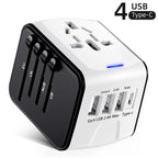 European Travel Plug Adapter,  Travel Adapter with Type C, White