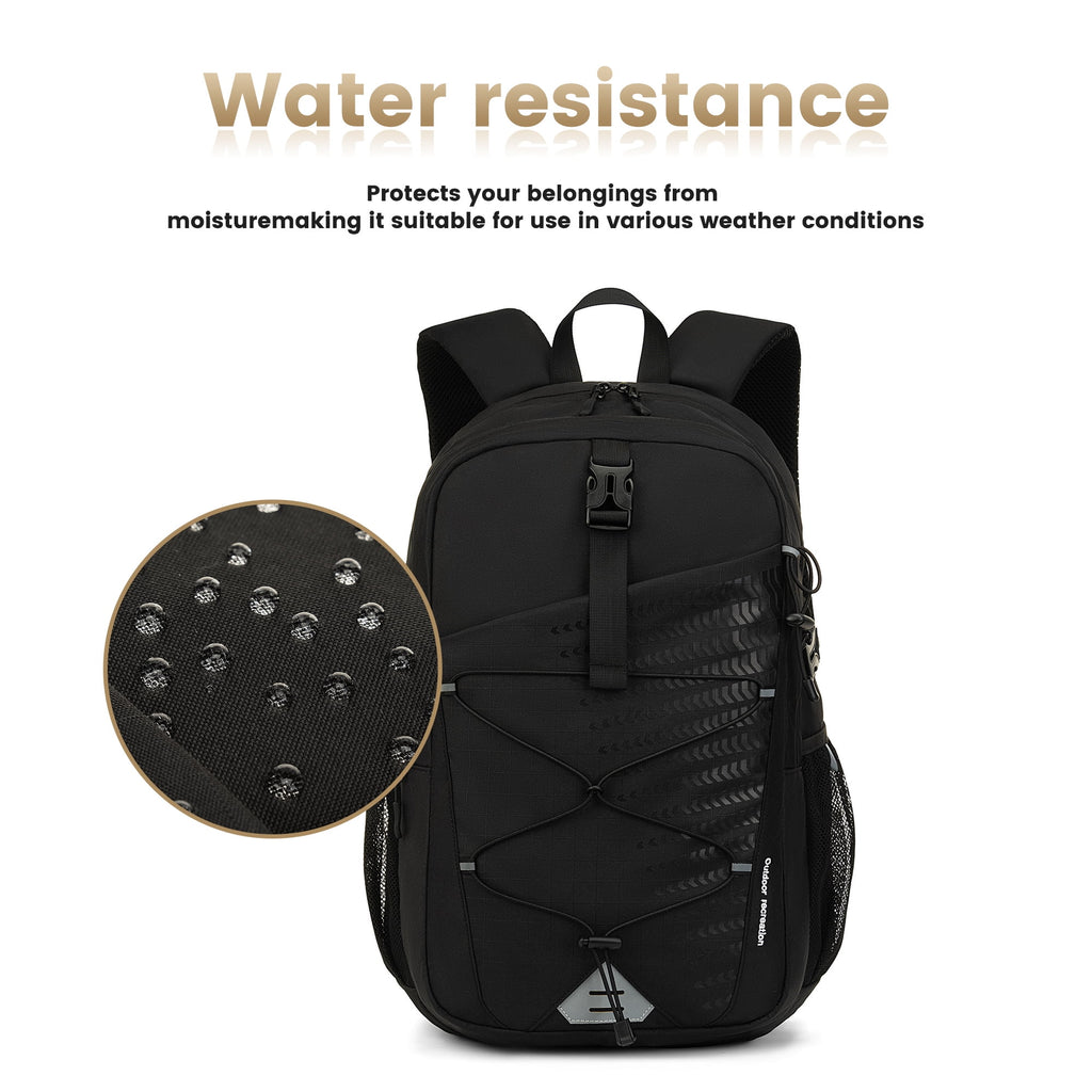 Travel Backpack for Men and Women, Water Resistant College Bookbag, Lightweight School Carry on Back Pack, Black