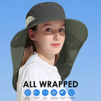 Nylon Sun Hats for Women and Men UPF 50+ Sun Protection and Neck Flap,Bucket Hat for Men and Women
