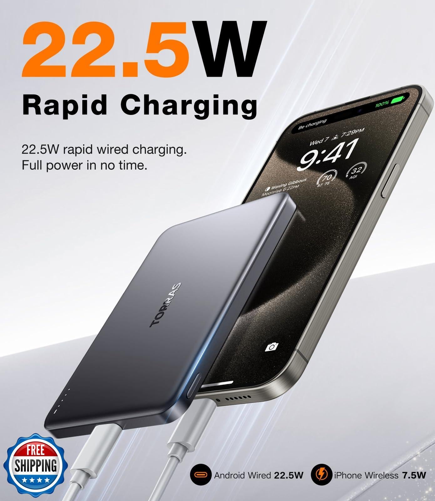 TORRAS Minimag Power Bank,Ultra-Sli