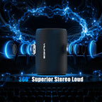 Portable Bluetooth Speaker, IPX7 Waterproof Wireless Speaker, Bluetooth 5.0, TWS Mini Speaker for Home/Party/Outdoor/Travel/Gifts, Black