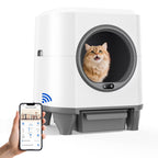 Self Cleaning Cat Litter Box Smart Automatic Litter Box with App Control, White