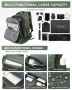 Travel Vacuum Backpack with Air Pump, Vacuum Seal Carry on Backpack for Airplanes, Vacuum Back Pack for Travel Backpack with Vacuum Compression Business Day Vacpack Backpack for Women Men Green