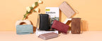 Wallet for Women Clutch RFID Blocking Wristlet Leather Purse Large Capacity Credit Card Holder with Grip Hand Strap