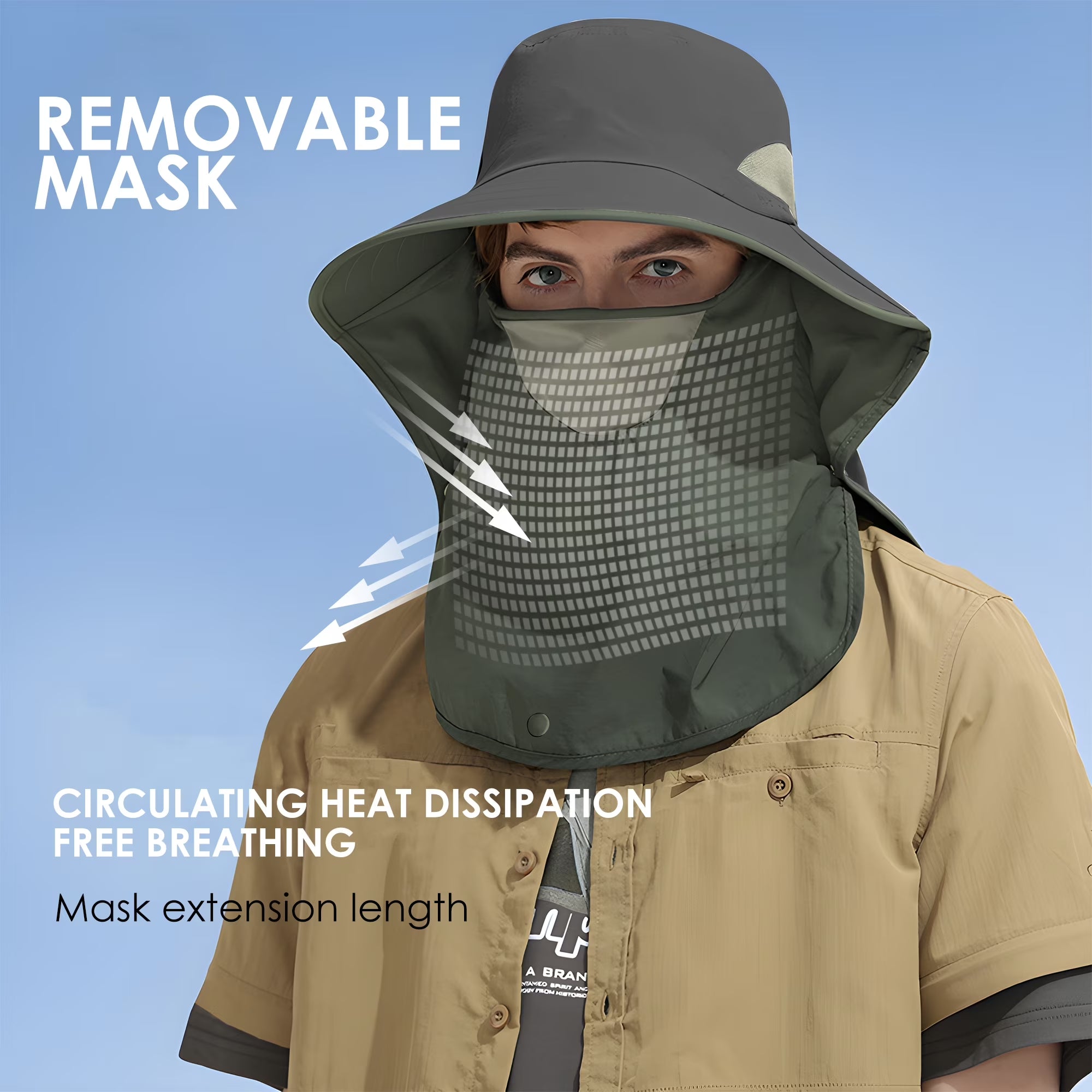 Nylon Sun Hats for Women and Men UPF 50+ Sun Protection and Neck Flap,Bucket Hat for Men and Women
