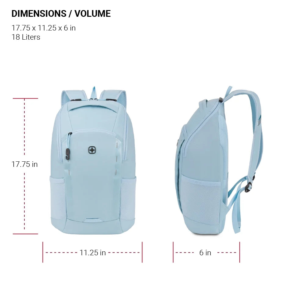 Viibe Core 15” Laptop Backpack for College/School/Office/Travel/Everyday, Light Blue