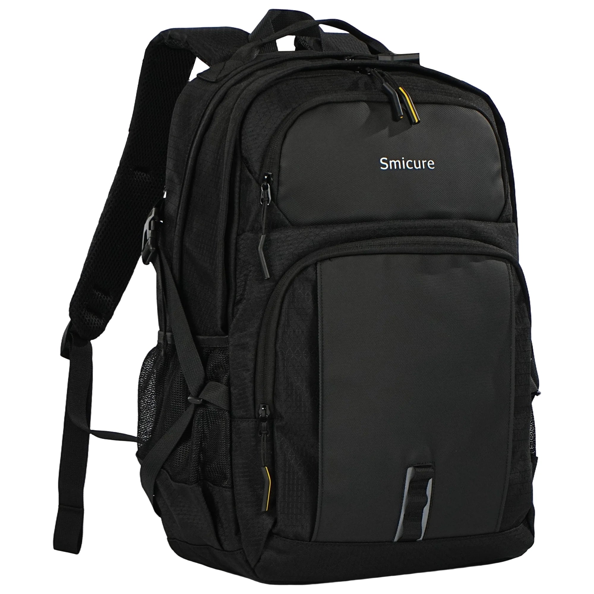 Travel Backpack for Men and Women, Water Resistant College Bookbag, Lightweight School Carry on Back Pack, Black