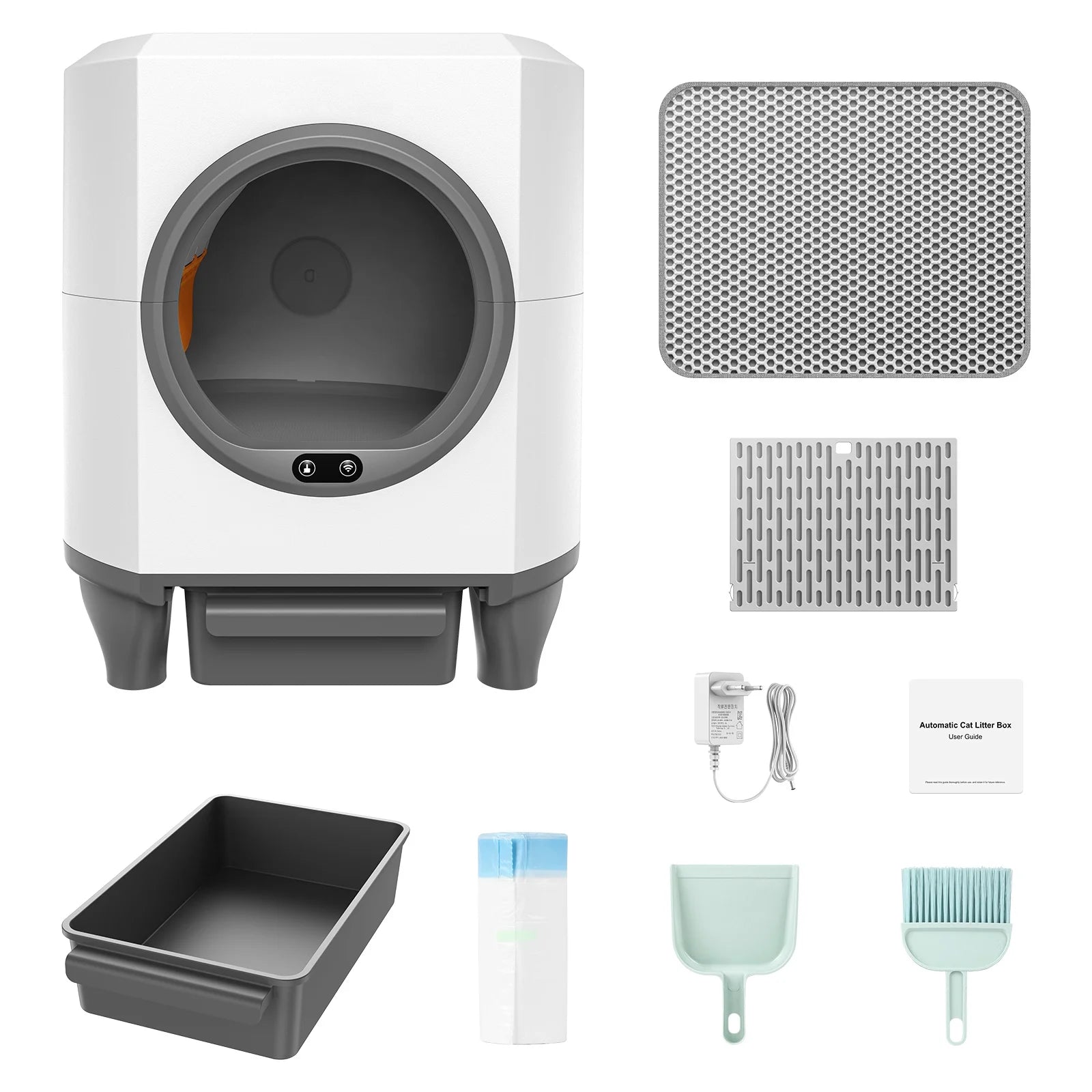 Self Cleaning Cat Litter Box Smart Automatic Litter Box with App Control, White