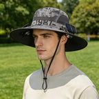 2026 Outdoor Wide Brim Cooling Hat with Dual Fans, UPF 50+ Sun Protection, Waterproof Breathable Rechargeable Hat for Fishing, Camping, Gardening & Outdoor Sports, Long-Lasting Summer Cooling Gift, Perfect Father’S Day Gift for Dad & Husband