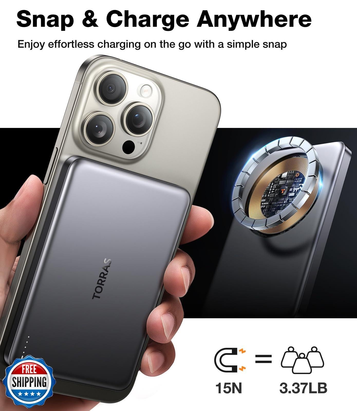TORRAS Minimag Power Bank,Ultra-Sli