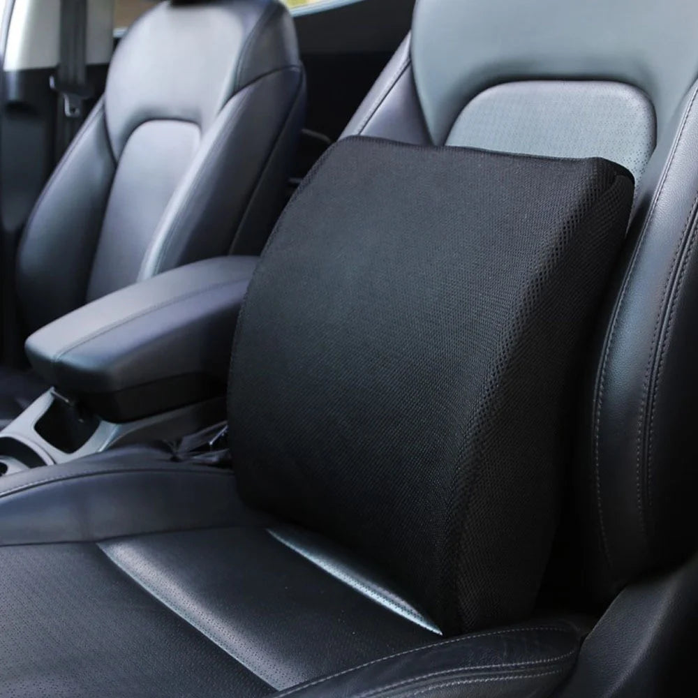 Ergonomic Lumbar Support Pillow - Elevates Lower Back Comfort - Pure Memory Foam - Use in Car or Office Chair - Fits Most Seats - Breathable Mesh - Washable Cover