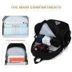 Travel Backpack for Men and Women, Water Resistant College Bookbag, Lightweight School Carry on Back Pack, Black