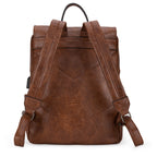 Wrangler Leather Backpack Purse for Women Laptop Backpack Fashion Pink Backpack, Dark Brown